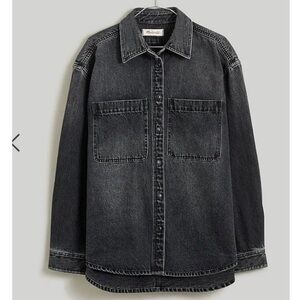 Women’s Madewell Black Denim Button-Up Jacket (XS)